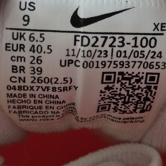 Nike Air Zoom Pegasus 41 Summit White Crimson Womens Sneakers Shoes Size 9 - Picture 9 of 9